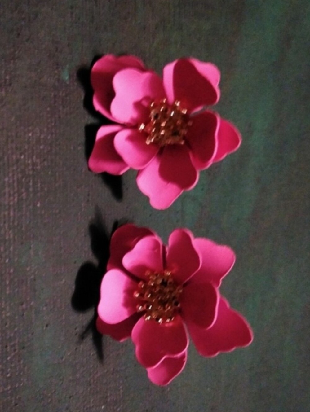 Pink Flower Blossom Earrings 3D Blooms Layered Petals Floral Pretty Flowers Post